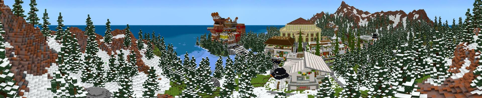 Panorama of the Minecraft Bedrock Marketplace product Holiday Survival created by Razzleberries.