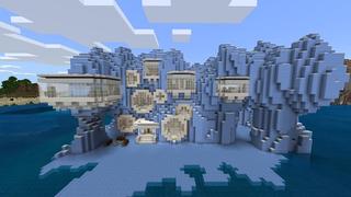 Screenshot of the Minecraft Bedrock Marketplace product Ice Cliff Arctic House created by Razzleberries.