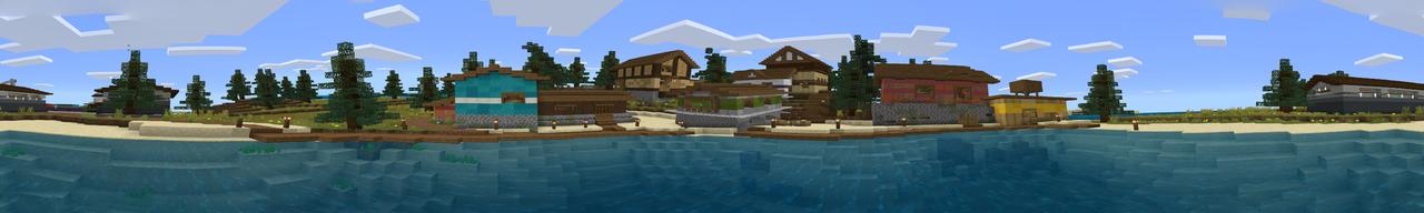 Panorama of the Minecraft Bedrock Marketplace product Illager Island created by Razzleberries.
