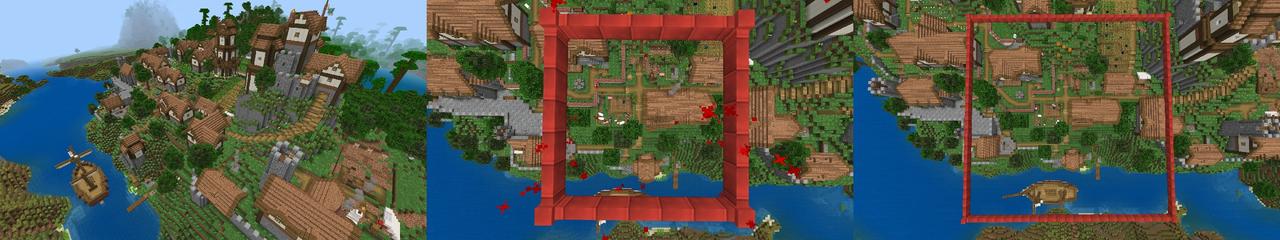 Panorama of the Minecraft Bedrock Marketplace product Level=Border created by Razzleberries.