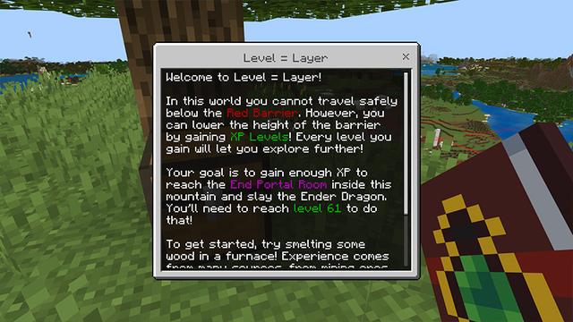 Screenshot of the Minecraft Bedrock Marketplace product Level=Layer created by Razzleberries.