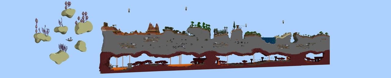 Panorama of the Minecraft Bedrock Marketplace product Lucky Block Adventure created by Razzleberries.