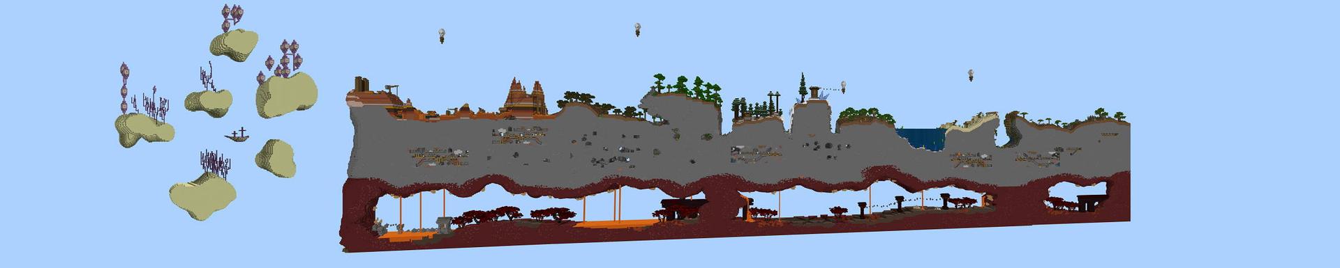 Panorama of the Minecraft Bedrock Marketplace product Lucky Block Adventure created by Razzleberries.