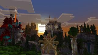 Screenshot of the Minecraft Bedrock Marketplace product Lucky Block Castles created by Razzleberries.