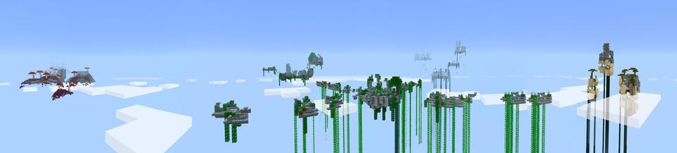 Panorama of the Minecraft Bedrock Marketplace product Lucky Skyblock: Dungeons created by Razzleberries.