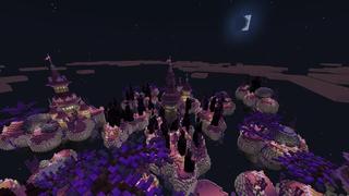 Screenshot of the Minecraft Bedrock Marketplace product Magic Skies End created by Razzleberries.