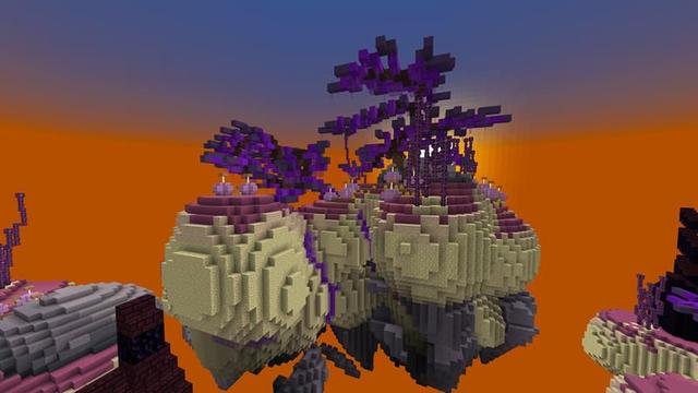 Screenshot of the Minecraft Bedrock Marketplace product Magic Skies End created by Razzleberries.