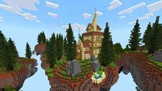 Screenshot of the Minecraft Bedrock Marketplace product Magic Skies Evergreen created by Razzleberries.