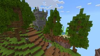 Screenshot of the Minecraft Bedrock Marketplace product Magic Skies Evergreen created by Razzleberries.