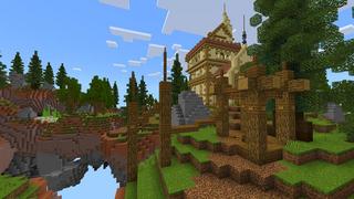 Screenshot of the Minecraft Bedrock Marketplace product Magic Skies Evergreen created by Razzleberries.