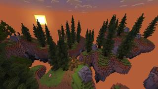 Screenshot of the Minecraft Bedrock Marketplace product Magic Skies Evergreen created by Razzleberries.