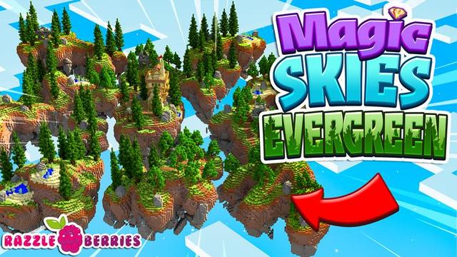 Thumbnail of the Minecraft Bedrock Marketplace product Magic Skies Evergreen created by Razzleberries.