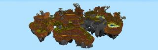 Panorama of the Minecraft Bedrock Marketplace product Magic Skies Mesa created by Razzleberries.