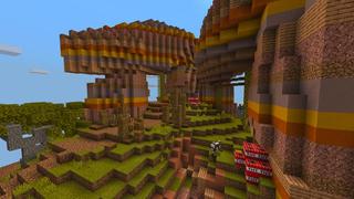 Screenshot of the Minecraft Bedrock Marketplace product Magic Skies Mesa created by Razzleberries.