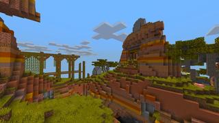 Screenshot of the Minecraft Bedrock Marketplace product Magic Skies Mesa created by Razzleberries.