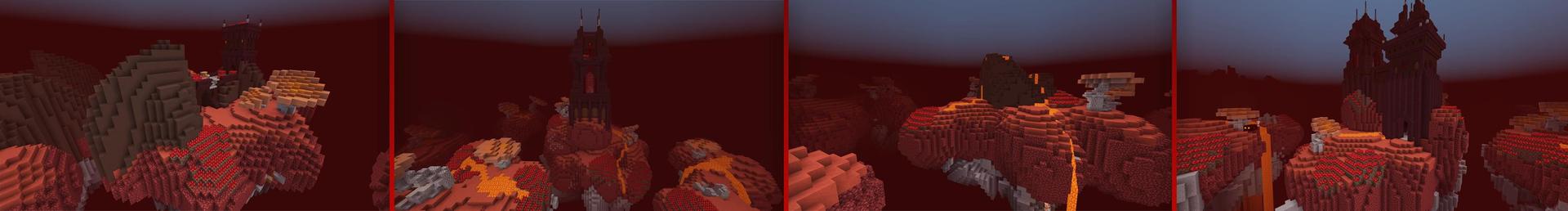 Panorama of the Minecraft Bedrock Marketplace product Magic Skies Nether created by Razzleberries.
