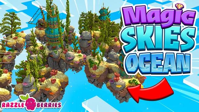 Thumbnail of the Minecraft Bedrock Marketplace product Magic Skies Ocean created by Razzleberries.