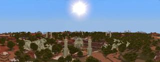 Panorama of the Minecraft Bedrock Marketplace product MC But: You Burn in the Sun created by Razzleberries.