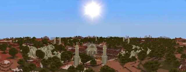 Panorama of the Minecraft Bedrock Marketplace product MC But: You Burn in the Sun created by Razzleberries.