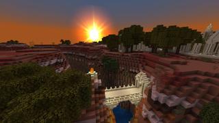 Screenshot of the Minecraft Bedrock Marketplace product MC But: You Burn in the Sun created by Razzleberries.