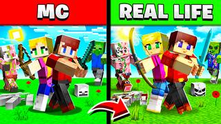 Thumbnail of the Minecraft Bedrock Marketplace product MC Vs Real Life created by Razzleberries.