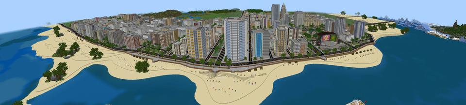 Panorama of the Minecraft Bedrock Marketplace product Mega City 2 created by Razzleberries.