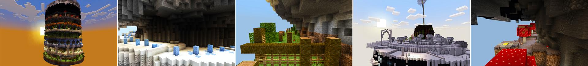 Panorama of the Minecraft Bedrock Marketplace product Mega Spiral Parkour created by Razzleberries.
