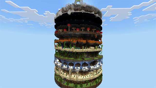 Screenshot of the Minecraft Bedrock Marketplace product Mega Spiral Parkour created by Razzleberries.
