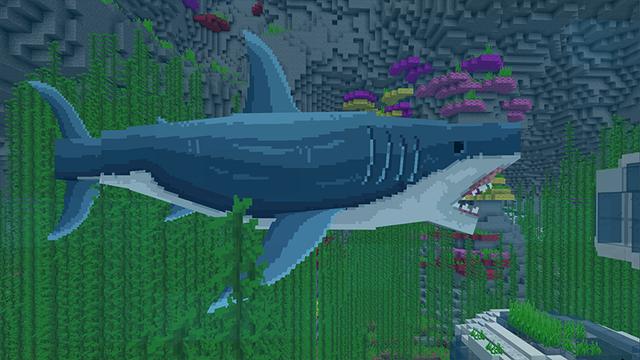Screenshot of the Minecraft Bedrock Marketplace product Megalodon created by Razzleberries.
