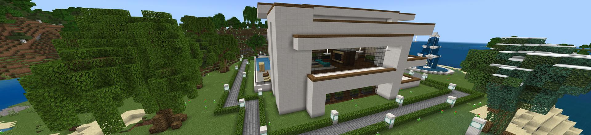 Panorama of the Minecraft Bedrock Marketplace product Millionaire Beachside Mansion created by Razzleberries.