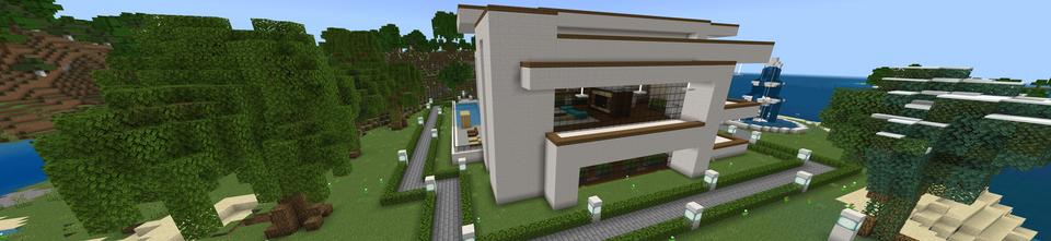 Panorama of the Minecraft Bedrock Marketplace product Millionaire Beachside Mansion created by Razzleberries.