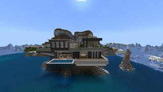 Screenshot of the Minecraft Bedrock Marketplace product Millionaire Cliffside Mansion created by Razzleberries.