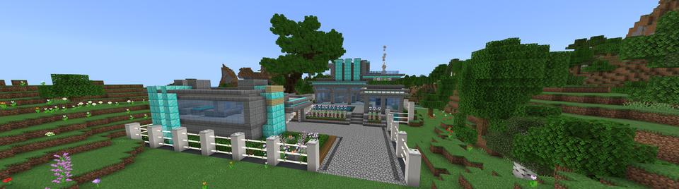 Panorama of the Minecraft Bedrock Marketplace product Millionaire Diamond Mansion created by Razzleberries.
