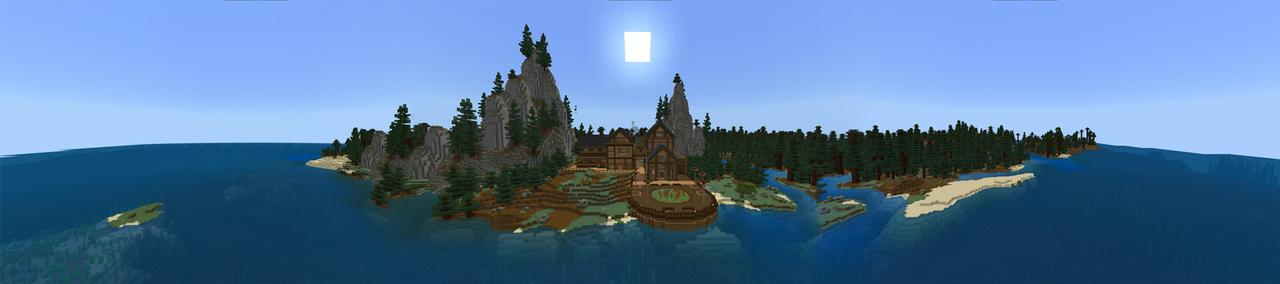 Panorama of the Minecraft Bedrock Marketplace product Millionaire Vacation Mansion created by Razzleberries.