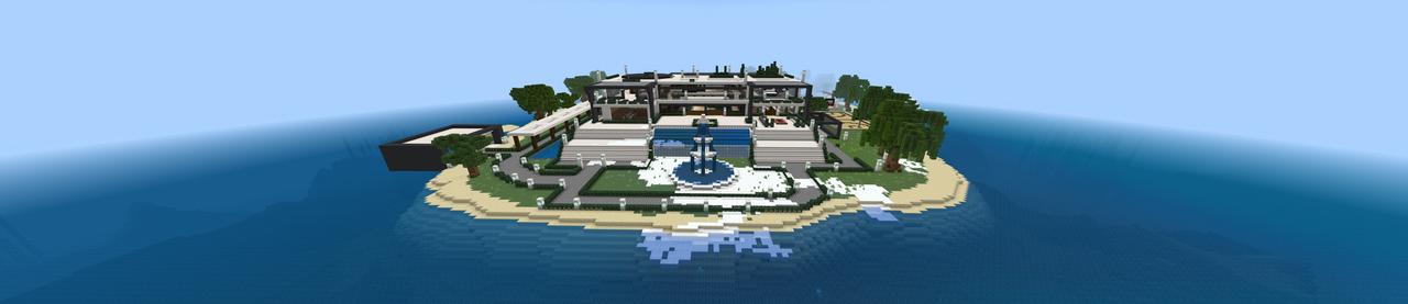 Panorama of the Minecraft Bedrock Marketplace product Millionaire Vacation Villa created by Razzleberries.
