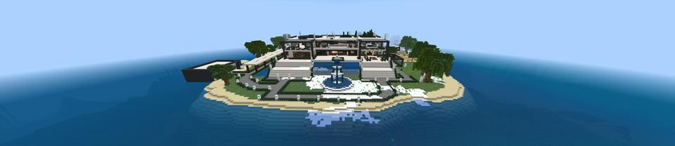 Panorama of the Minecraft Bedrock Marketplace product Millionaire Vacation Villa created by Razzleberries.