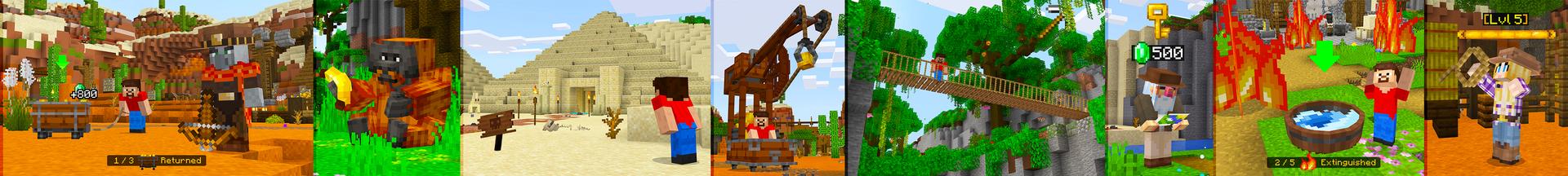 Panorama of the Minecraft Bedrock Marketplace product Minecraft: Emerald Tycoon created by Razzleberries.
