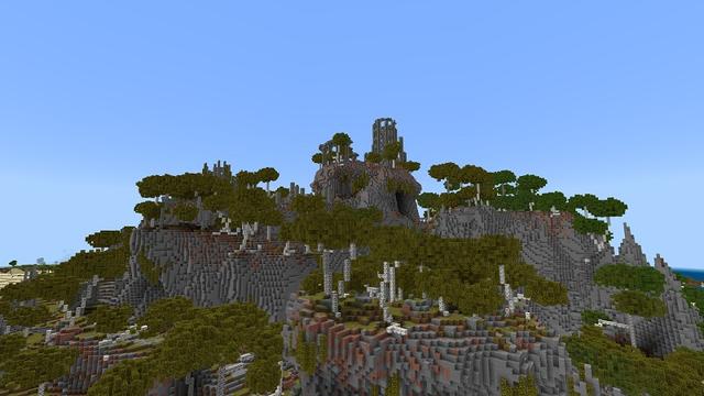 Screenshot of the Minecraft Bedrock Marketplace product Minerdale Cliffside Ruins created by Razzleberries.