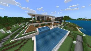 Screenshot of the Minecraft Bedrock Marketplace product Modern Beachside Villa created by Razzleberries.