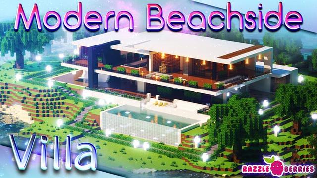 Thumbnail of the Minecraft Bedrock Marketplace product Villa moderne au bord de la plage created by Razzleberries.