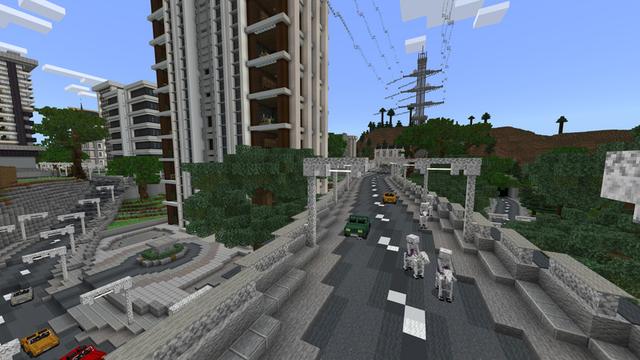 Screenshot of the Minecraft Bedrock Marketplace product Modern City created by Razzleberries.