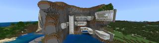 Panorama of the Minecraft Bedrock Marketplace product Modern Cliffside Base created by Razzleberries.
