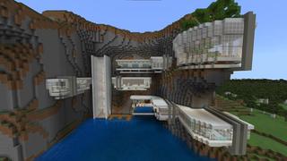 Screenshot of the Minecraft Bedrock Marketplace product Modern Cliffside Base created by Razzleberries.