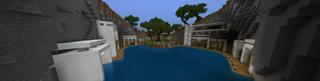 Panorama of the Minecraft Bedrock Marketplace product Modern Cliffside House created by Razzleberries.