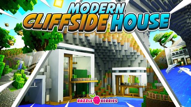 Thumbnail of the Minecraft Bedrock Marketplace product Modern Cliffside House created by Razzleberries.
