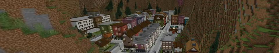Panorama of the Minecraft Bedrock Marketplace product Modern Colorful City created by Razzleberries.