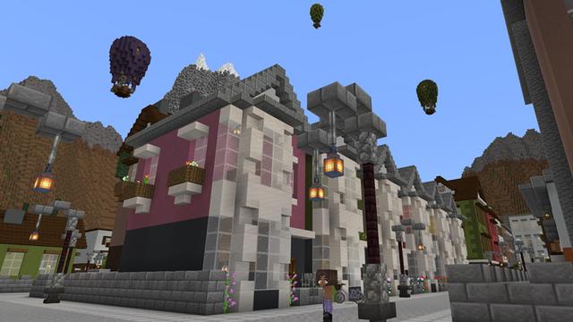 Screenshot of the Minecraft Bedrock Marketplace product Modern Colorful City created by Razzleberries.