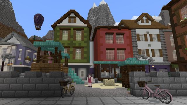Screenshot of the Minecraft Bedrock Marketplace product Modern Colorful City created by Razzleberries.
