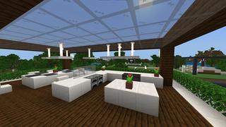 Screenshot of the Minecraft Bedrock Marketplace product Modern Hillside Mansion created by Razzleberries.