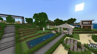 Screenshot of the Minecraft Bedrock Marketplace product Modern Hillside Mansion created by Razzleberries.